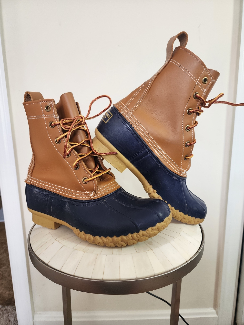 L.L. Bean Women's Classic Brown/Navy Bean Boots
